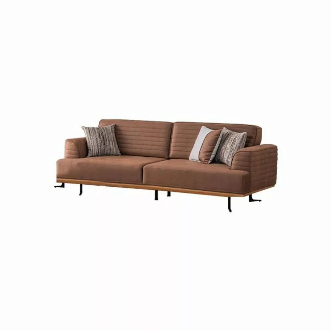 Xlmoebel Sofa Stilvolles Dreisitzer-Sofa in Braun mit zeitgemäßem Design fü günstig online kaufen