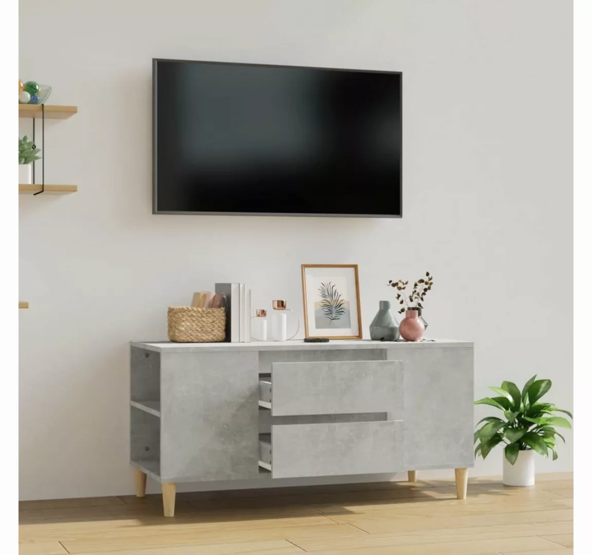 vidaXL TV-Schrank TV-Schrank Betongrau 102x44,5x50 cm Holzwerkstoff TV-Lowb günstig online kaufen