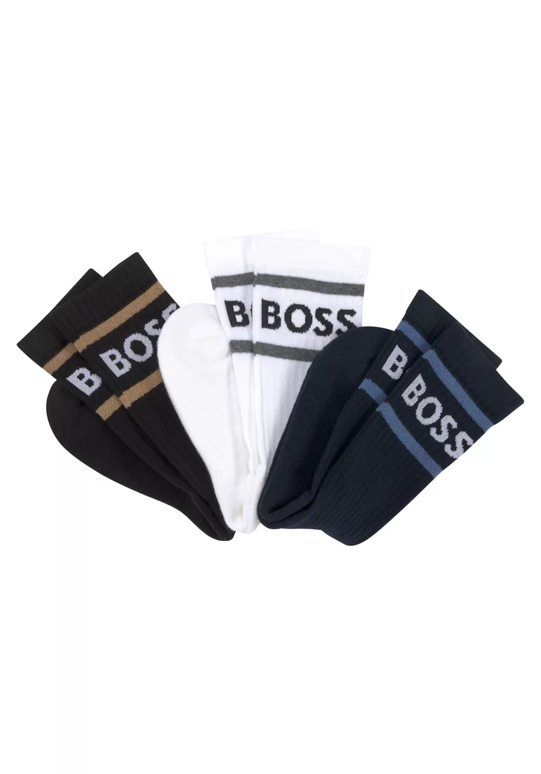 BOSS Socken "3P Rib Stripe CC", (Set, 3 Paar), mit sportlichen Streifen günstig online kaufen