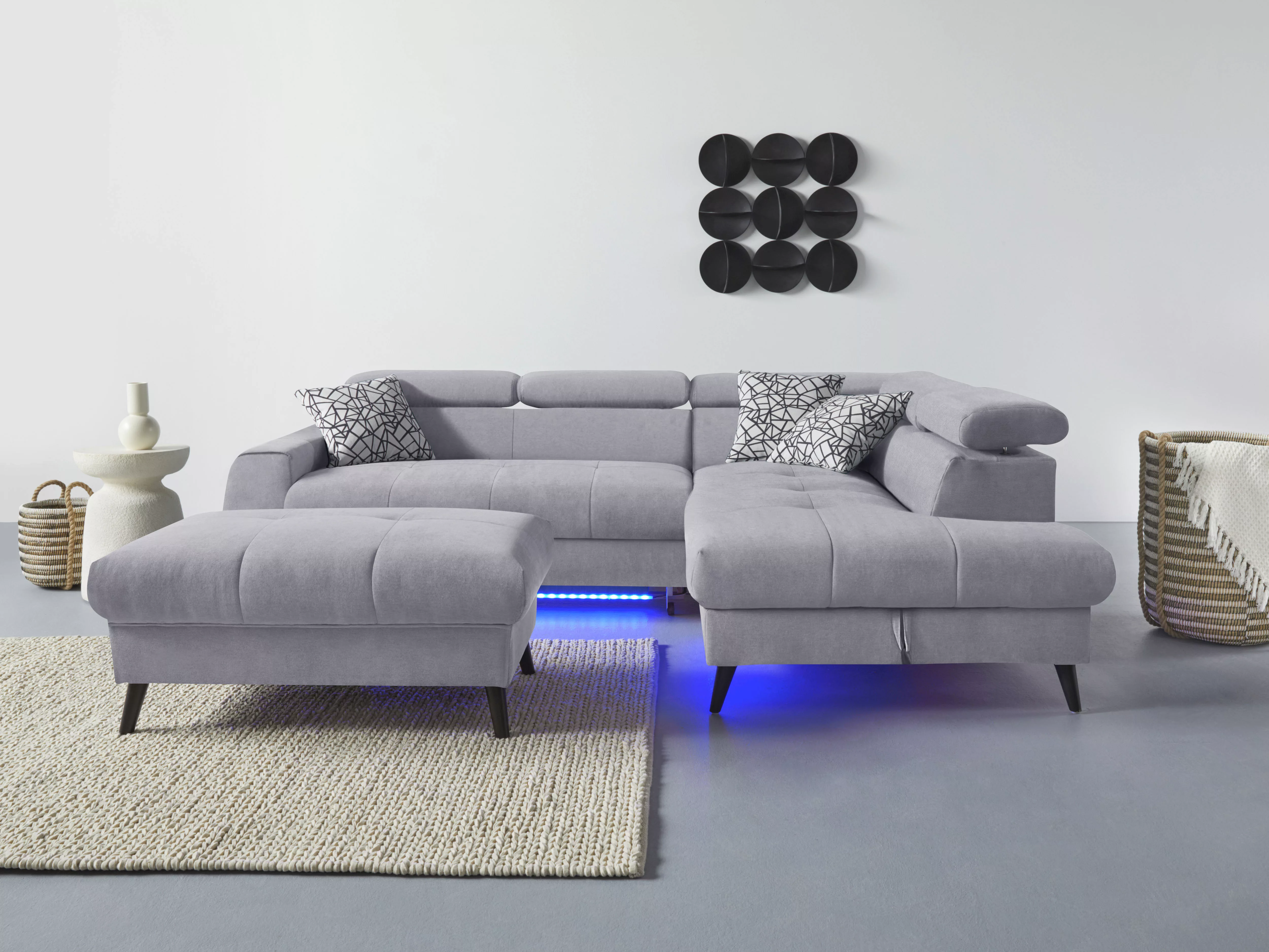 COTTA Ecksofa "Mia L-Form mit 3 Zierkissen", wahlweise mit Bettfunktion, Be günstig online kaufen