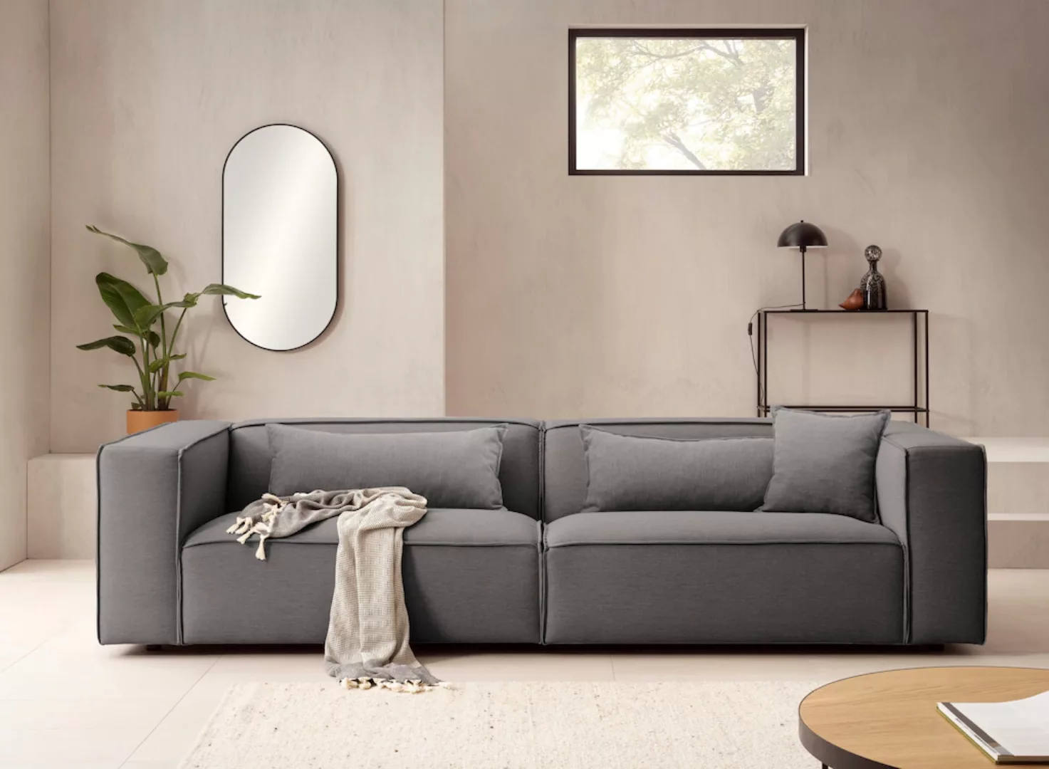 LeGer Home by Lena Gercke 3-Sitzer "PIARA, Couch mit Kedernaht, Sofa in Cor günstig online kaufen