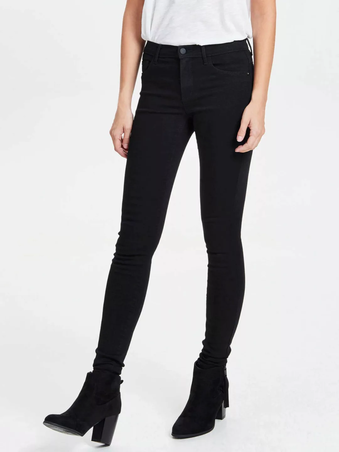 Only Damen Jeans onlRAIN REG SKINNY JEANS CRY6060 - Skinny Fit - Schwarz - günstig online kaufen