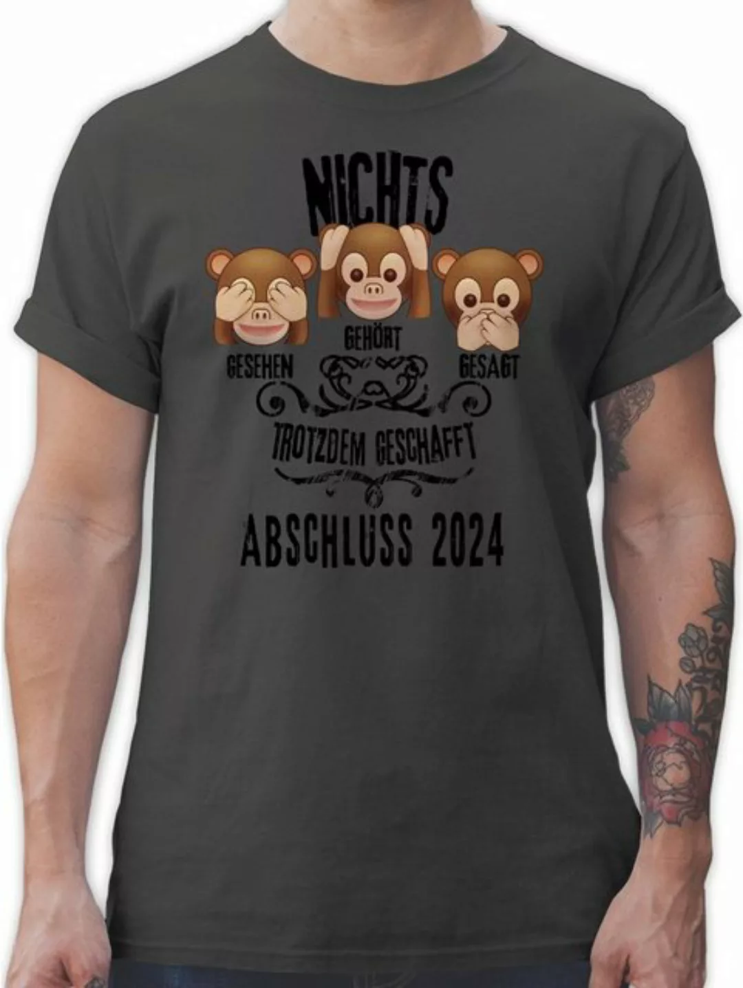 Shirtracer T-Shirt 3 Affen ABSCHLUSS 2024 Abitur & Abschluss 2024 Geschenk günstig online kaufen