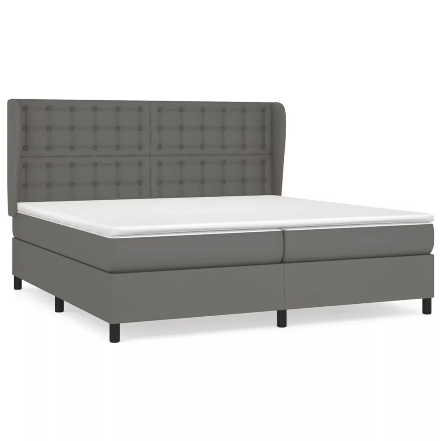 vidaXL Boxspringbett mit Matratze Grau 200x200 cm Kunstleder1469559 günstig online kaufen