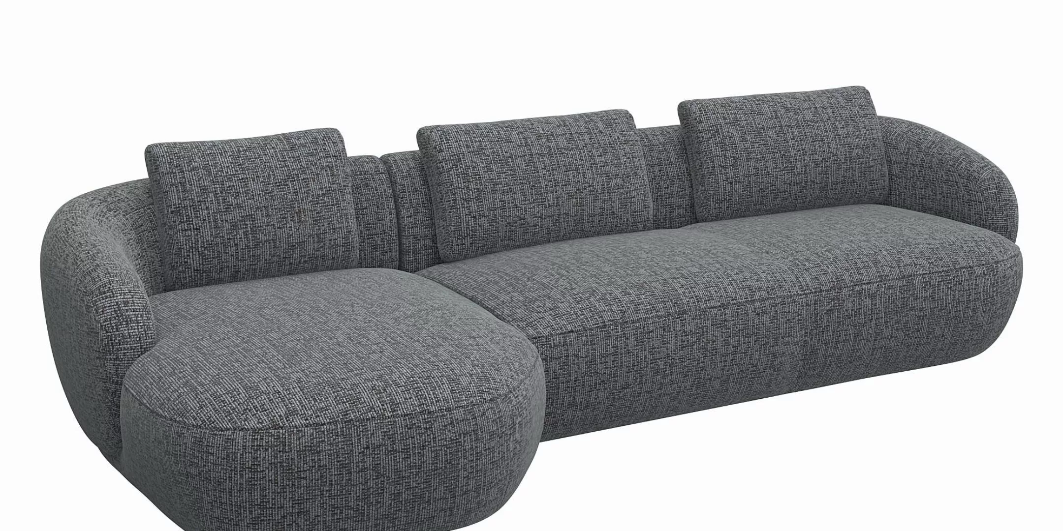 FLEXLUX Wohnlandschaft "Torino, rund, L-Form, Sofa-Ecke mit Recamiere, Long günstig online kaufen