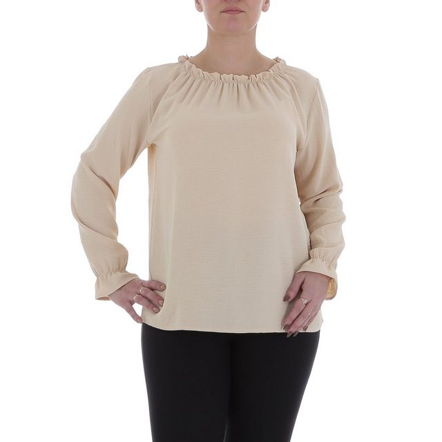 Ital-Design Langarmbluse Damen Elegant (85915877) Bluse in Beige günstig online kaufen