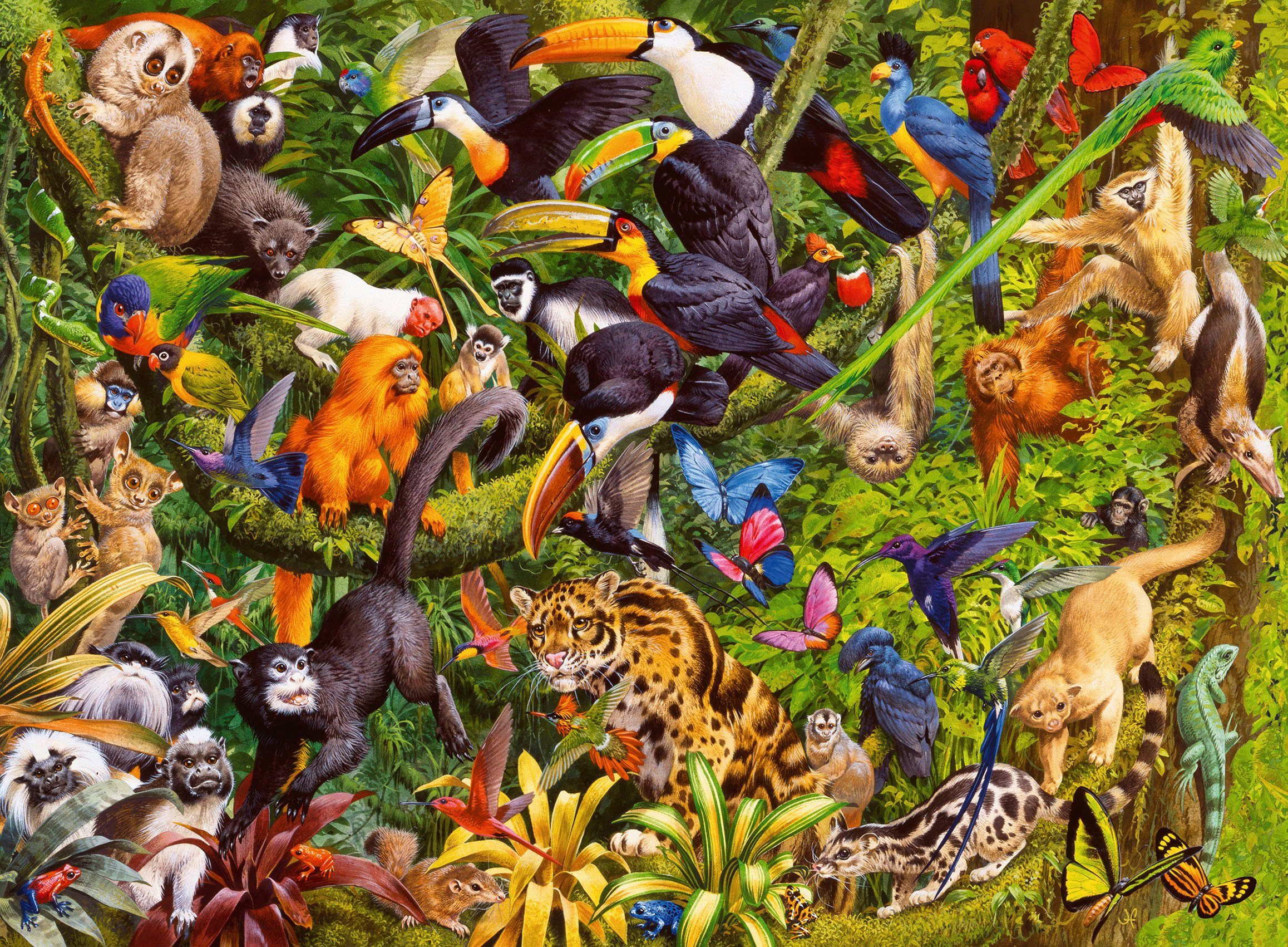 Ravensburger Puzzle Bunter Dschungel, 200 Puzzleteile, günstig online kaufen