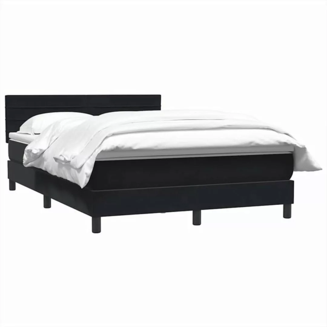 vidaXL Bett Boxspringbett mit Matratze Schwarz 140x220 cm Samt günstig online kaufen