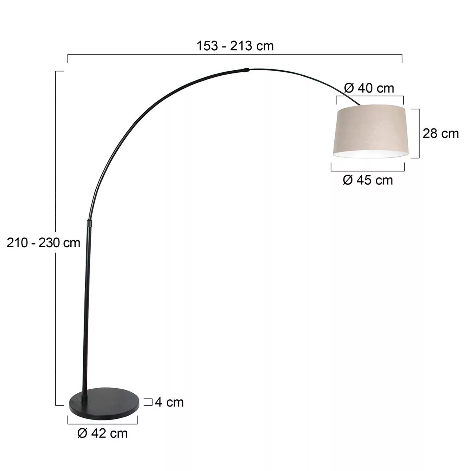 Bogen-Stehlampe Sparkled Light schwarz/schlamm günstig online kaufen