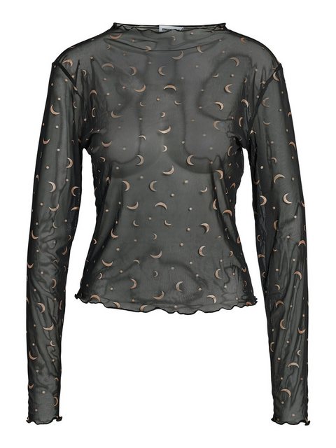 Noisy may Shirttop Top Glitzer-Effekt Langarm Regular Fit 7955 in Schwarz günstig online kaufen