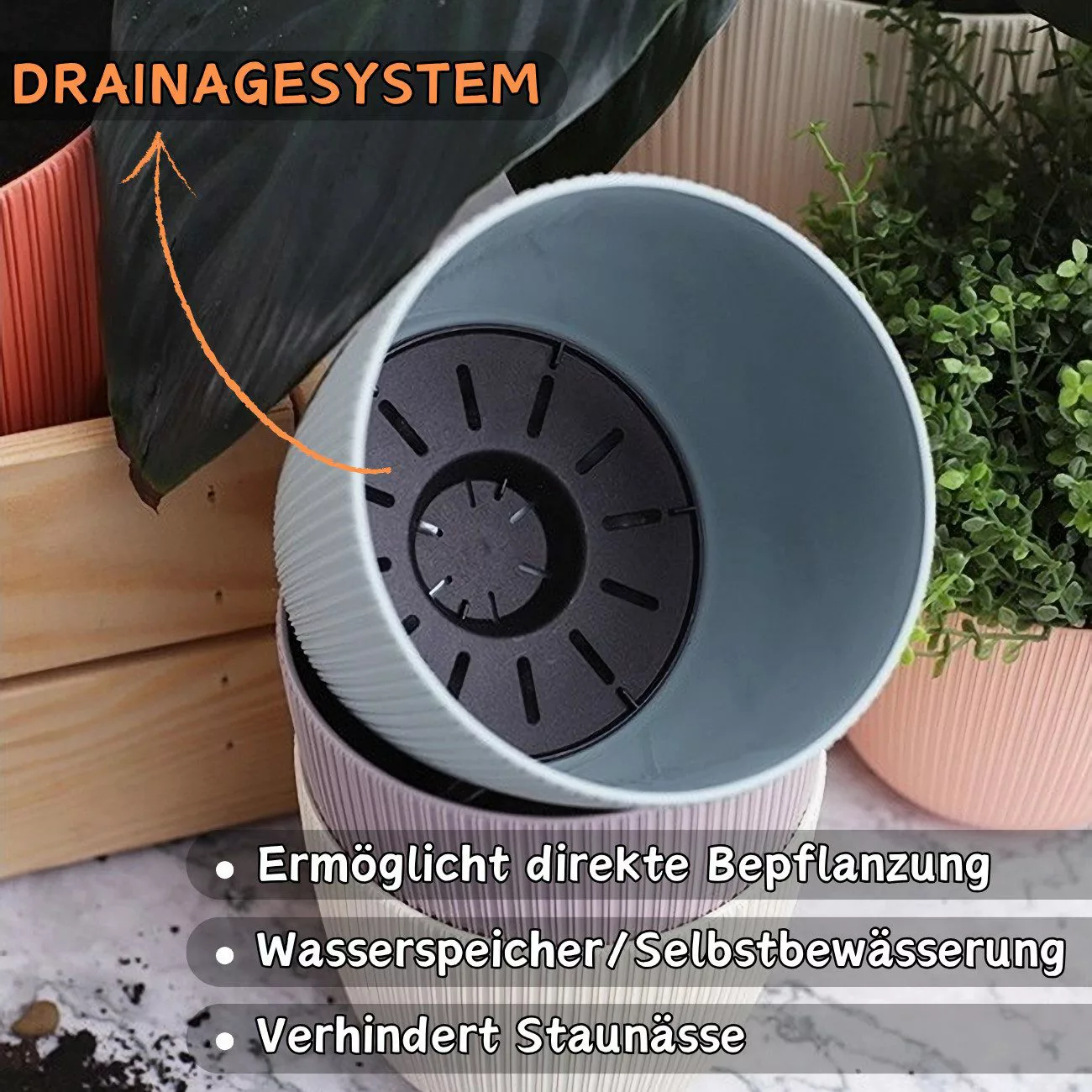 Engelland Blumentopf Pflanztopf mit Drainagesystem (Vorteils-Set, günstig online kaufen