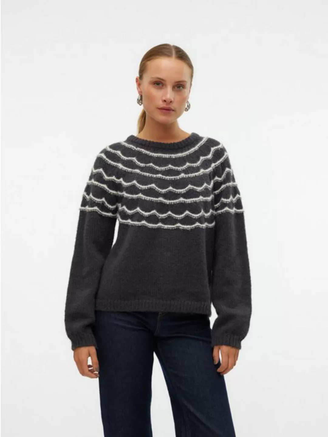 Vero Moda Rundhalspullover VMCHARMAINE LS O-NECK PULLOVER GA BOO günstig online kaufen