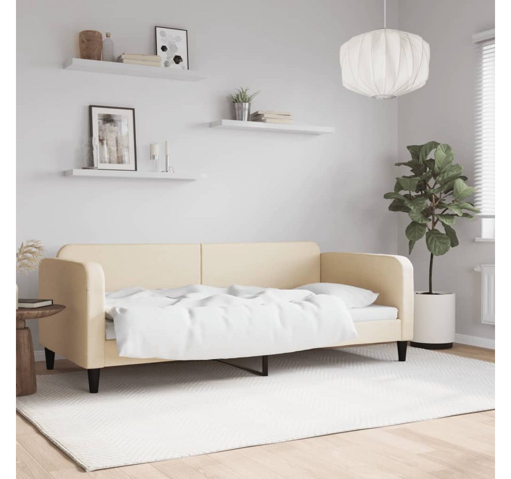 vidaXL Gästebett Tagesbett Creme 90x200 cm Stoff Gästebett Gästecouch Gäste günstig online kaufen