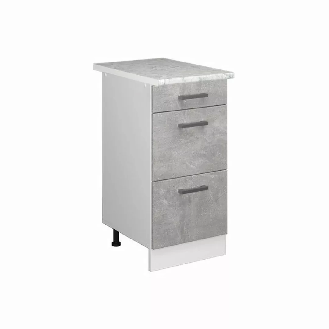 Vicco Unterschrank Schubunterschrank + Arbeitsplatte 40 cm R- LINE Beton günstig online kaufen