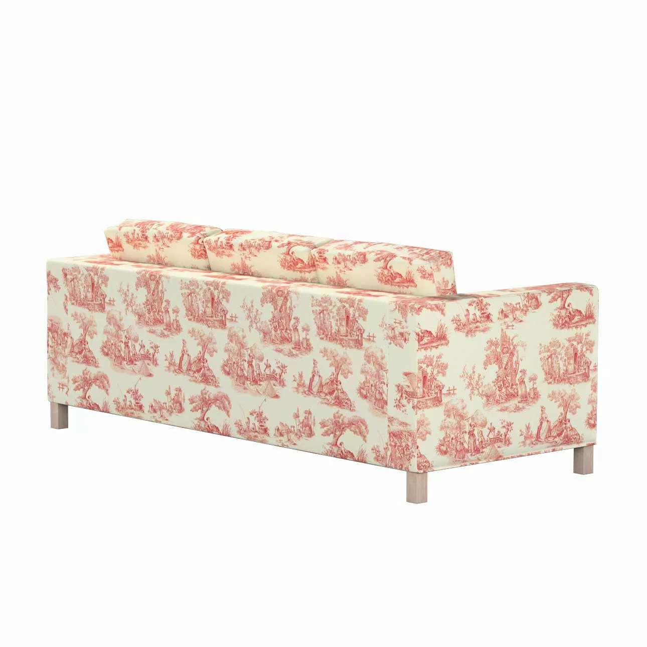 Bezug für Karlanda 3-Sitzer Sofa nicht ausklappbar, kurz, creme- rot, Bezug günstig online kaufen