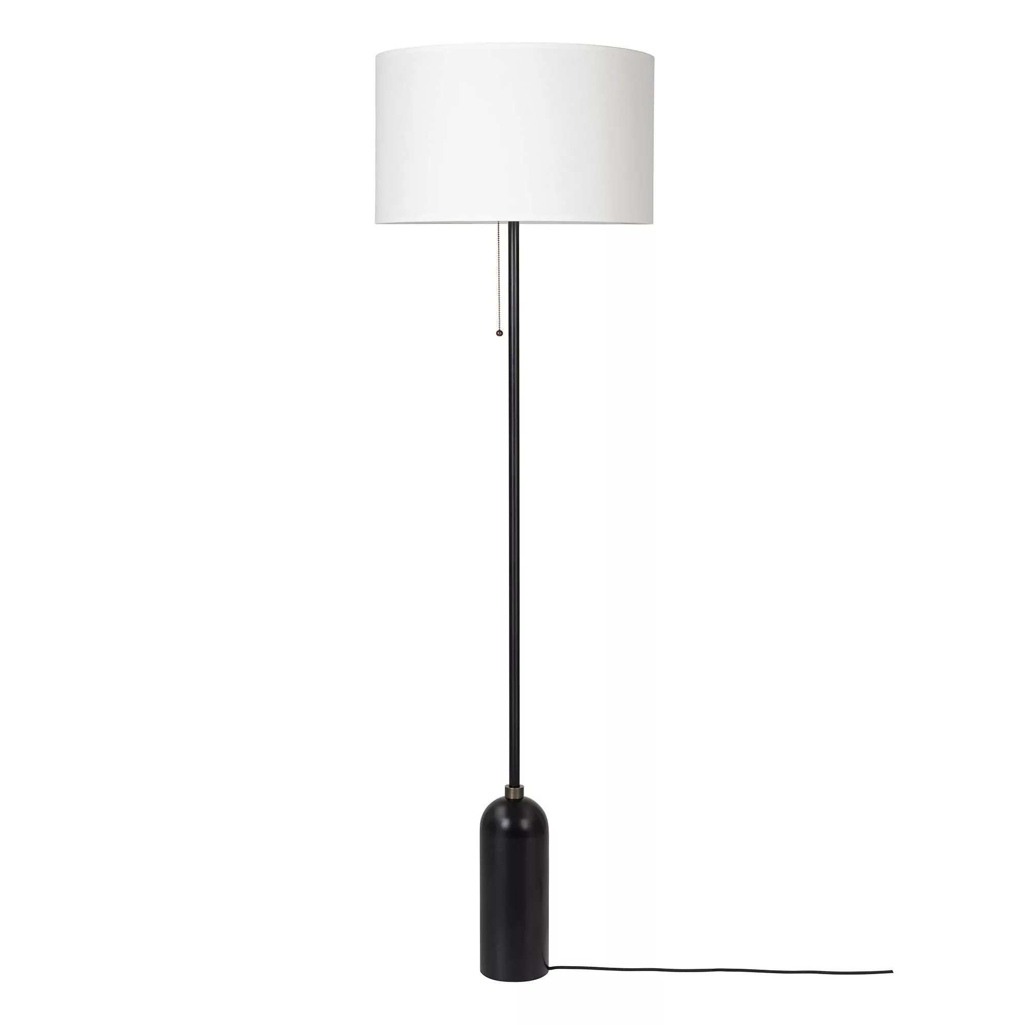Gubi - Gravity Stehleuchte - weiß/schwarz/Lampenschirm weiß/H 169cm, Ø 50cm günstig online kaufen