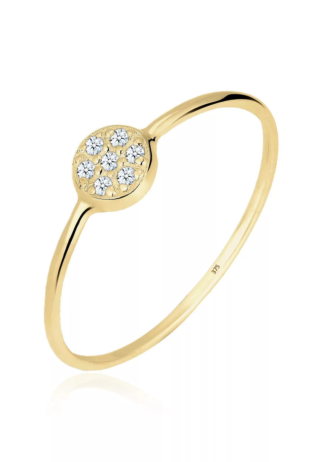 Elli DIAMONDS Verlobungsring "Kreis Scheibe Diamant 0.035 ct. 375 Gelbgold" günstig online kaufen
