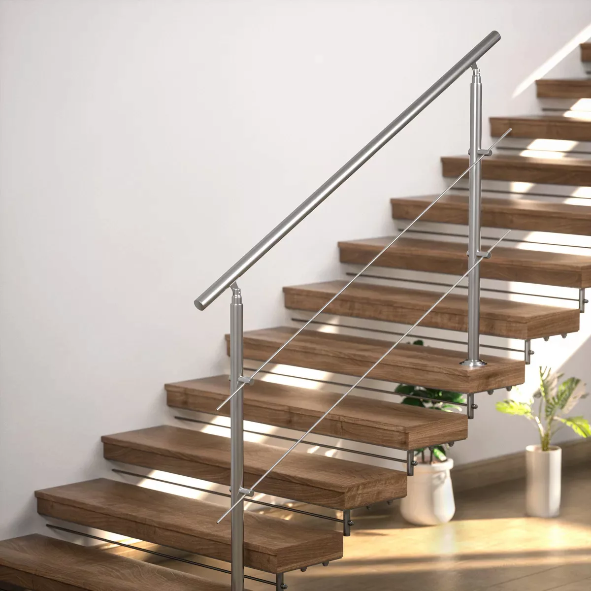Treppengeländer Edelstahl 120cm 2 Streben günstig online kaufen