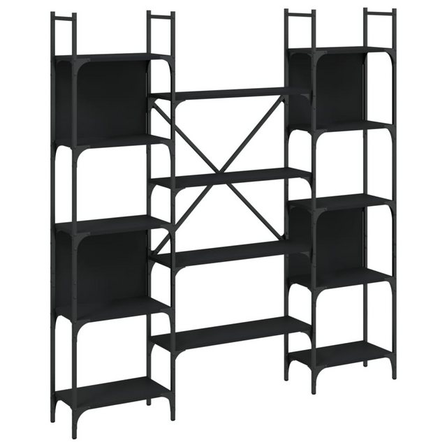 vidaXL Bücherregal Bücherregal Schwarz 155,5x24x166,5 cm Holzwerkstoff, 1-t günstig online kaufen