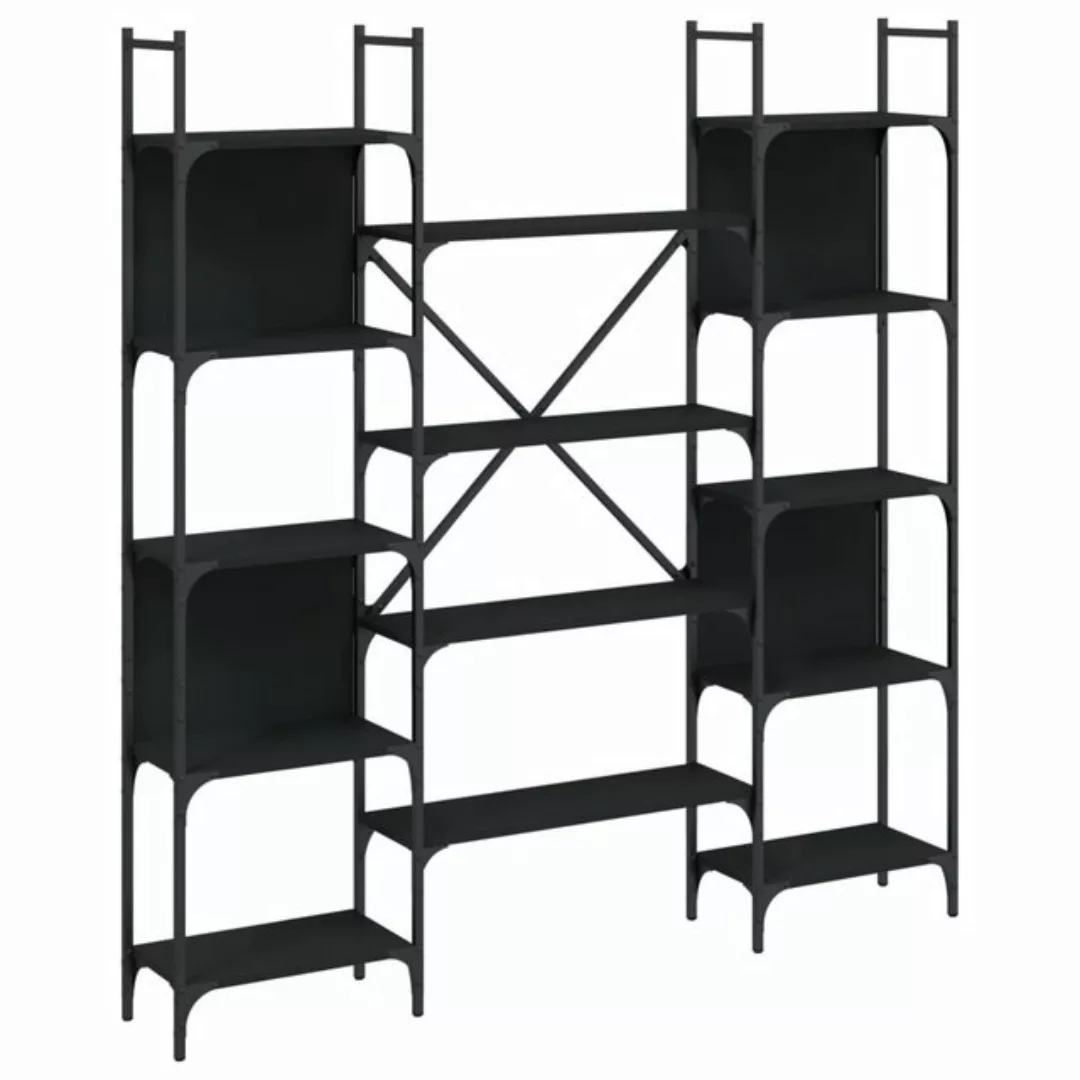 vidaXL Bücherregal Bücherregal Schwarz 155,5x24x166,5 cm Holzwerkstoff, 1-t günstig online kaufen