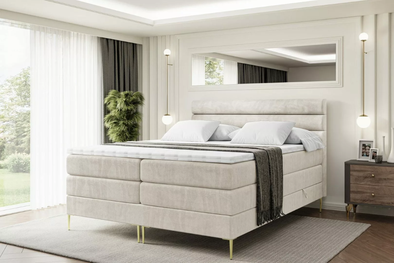 ALTDECOR Boxspringbett CELESTIA-F KING (Multipocket-Matratze H4, günstig online kaufen