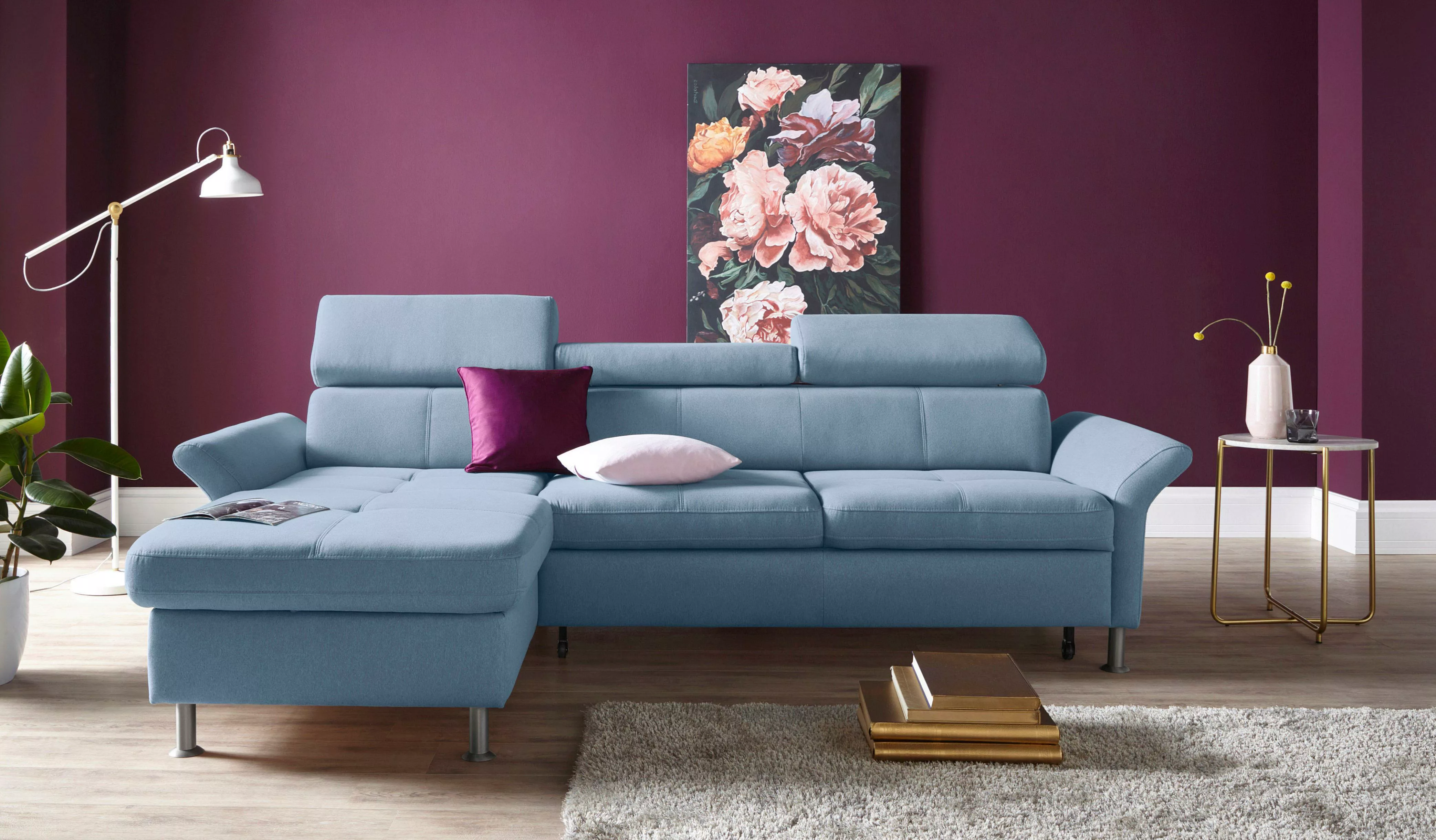 exxpo - sofa fashion Ecksofa Maretto, L-Form, inkl. Kopf- bzw. Rückenverste günstig online kaufen