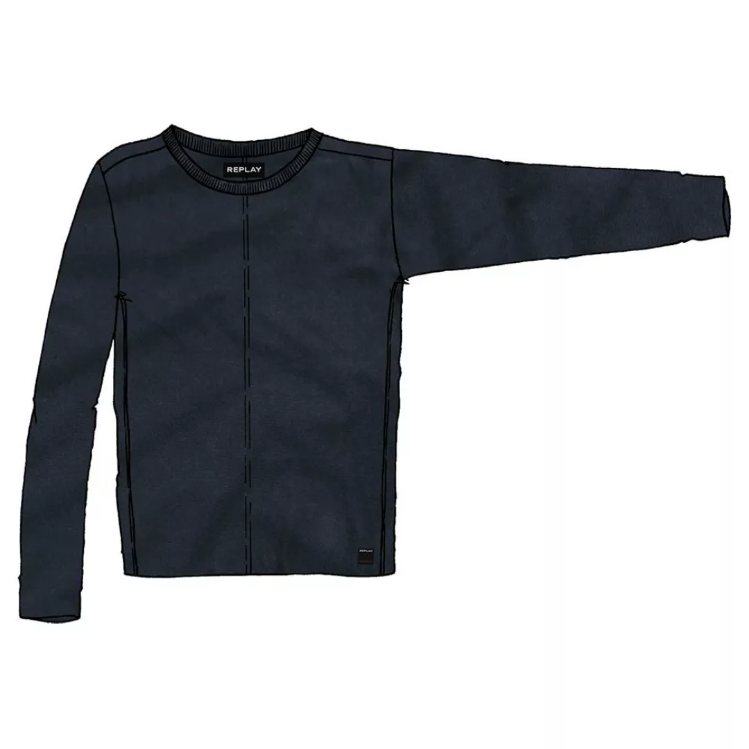Replay Uk2651 Mesh Pullover L Deep Blue günstig online kaufen