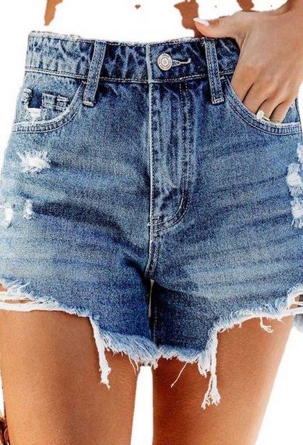 SEGUEN Jeansshorts Bequeme Jeansshorts für Frauen (Handgetragene zerrissene günstig online kaufen