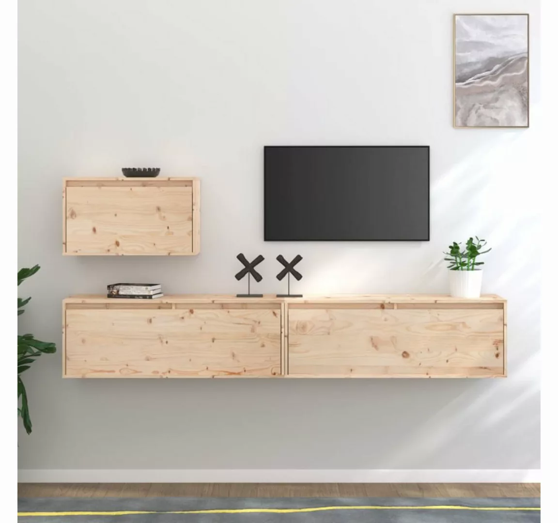 vidaXL TV-Schrank TV-Schränke 3 Stk Massivholz Kiefer Lowboard Lowboard günstig online kaufen