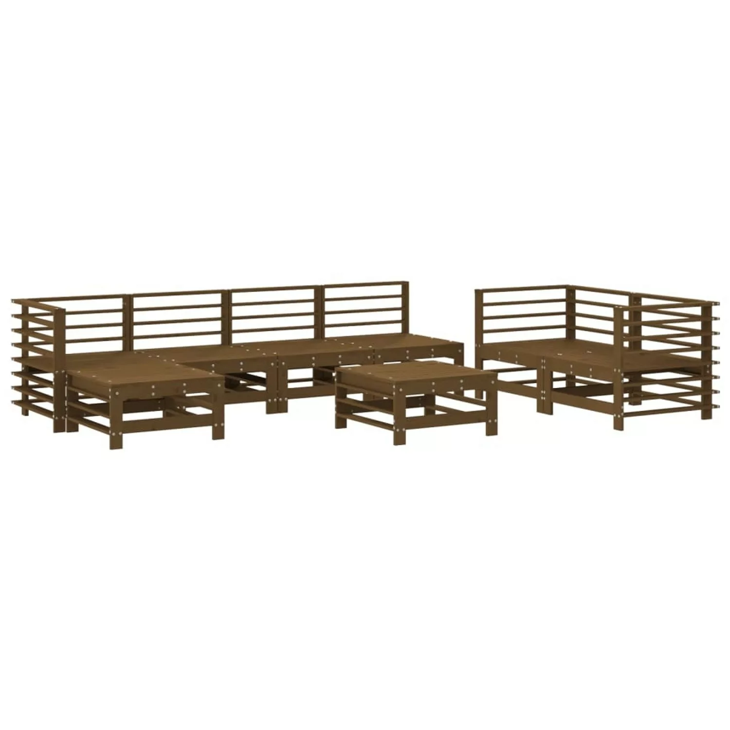 vidaXL 8-tlg Garten-Lounge-Set Honigbraun Massivholz Kiefer Modell 38 günstig online kaufen