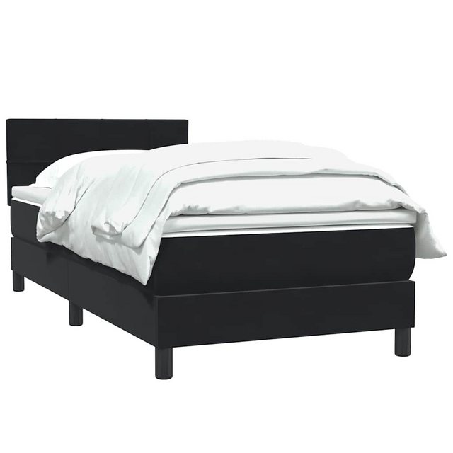 vidaXL Bett Boxspringbett mit Matratze Schwarz 90x220 cm Samt günstig online kaufen