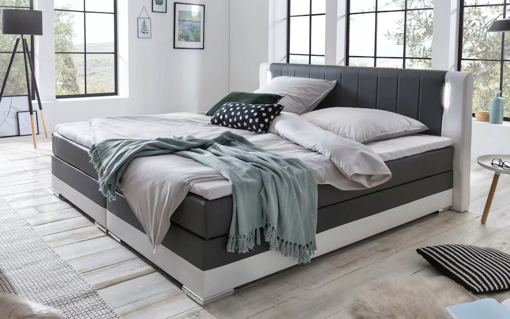 SalesFever Bett, LED-Beleuchtung im Kopfteil, Lounge Bett inklusive Visco-T günstig online kaufen