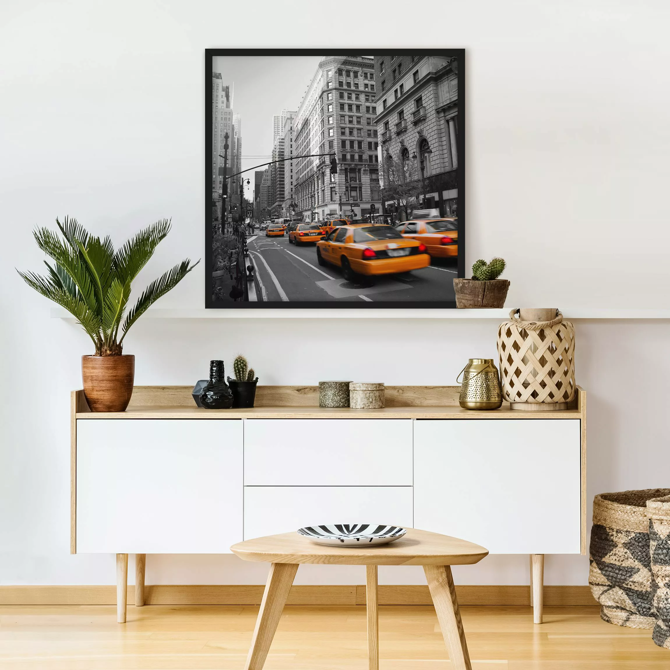 Bild mit Rahmen Architektur & Skyline - Quadrat New York, New York! günstig online kaufen