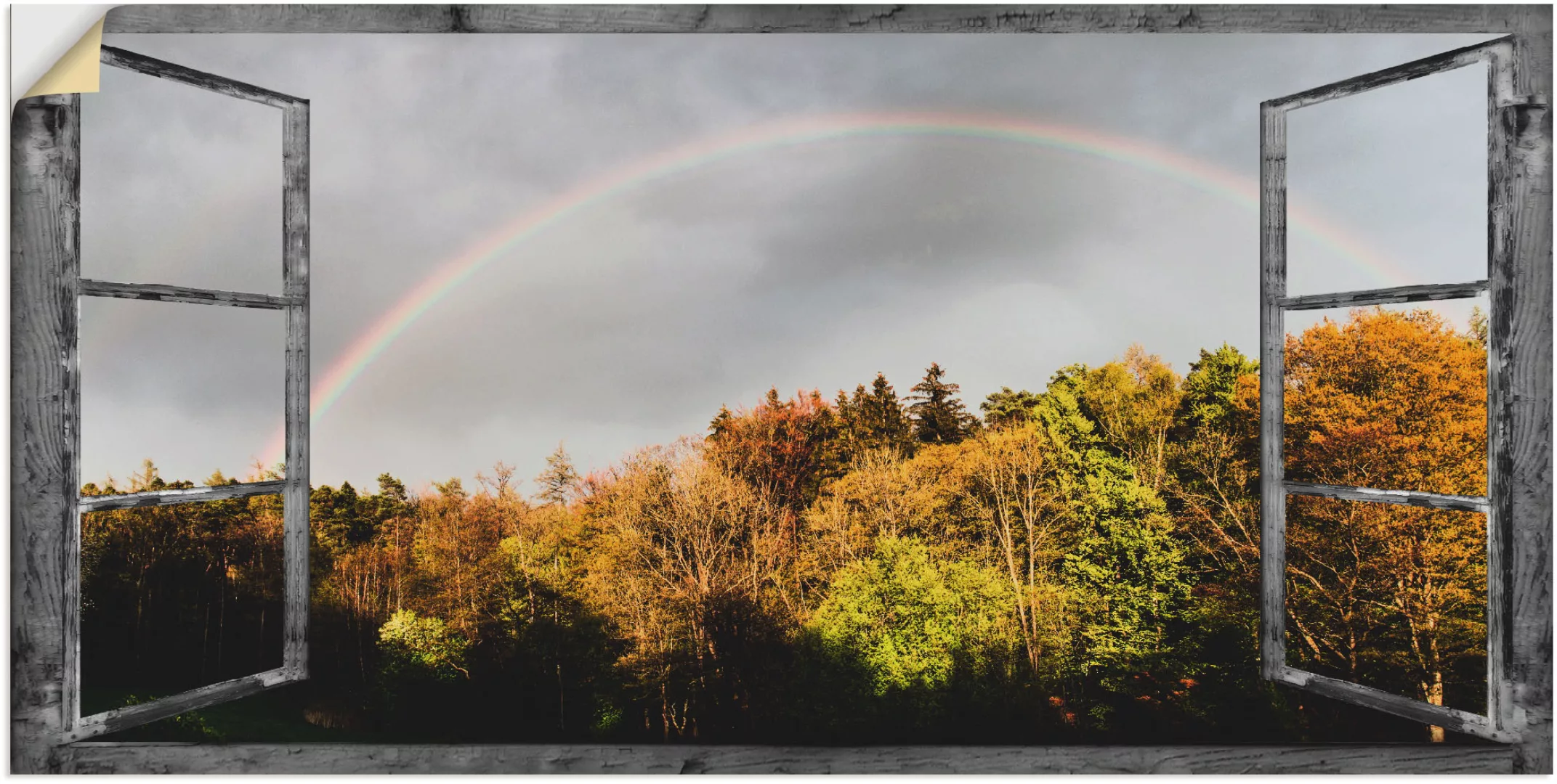 Artland Wandbild "Fensterblick - Regenbogen", Fensterblick, (1 St.), als Le günstig online kaufen