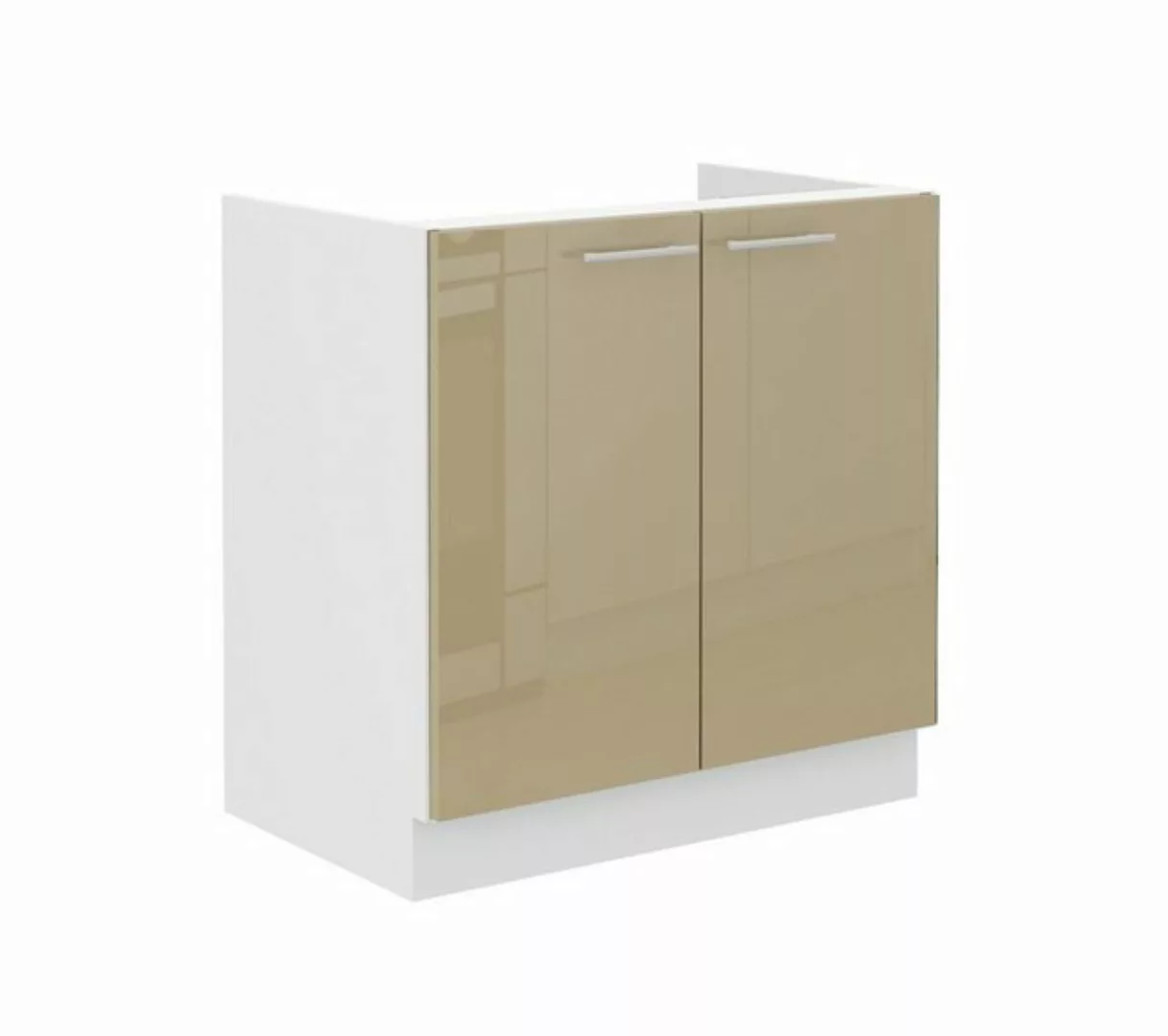 Küchen-Preisbombe Unterschrank Spülenschrank 80 cm Lara Cappuccino Hochglan günstig online kaufen