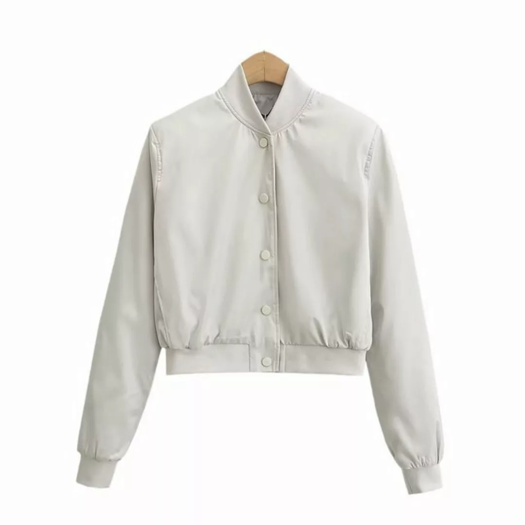 RUZU UG Sweatjacke Jacke einfarbig einreihig Baseball-Uniform Strickjacke m günstig online kaufen