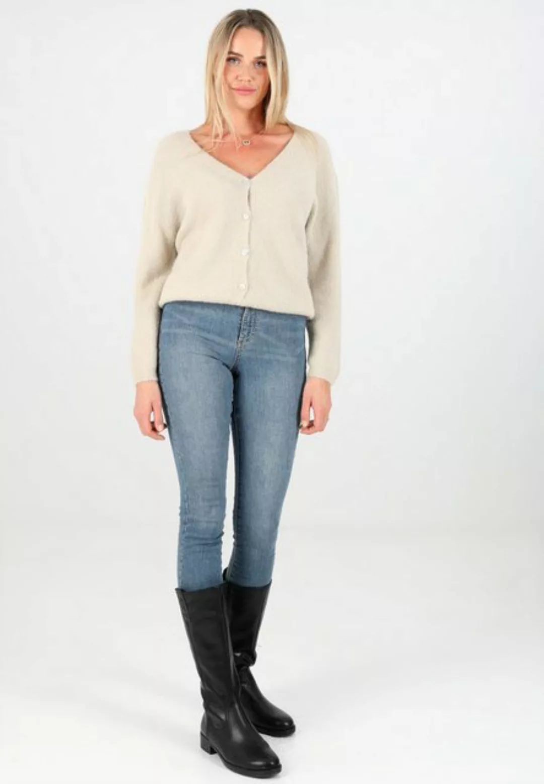 YC Fashion & Style Cardigan Luxuriöser Kuschel Cardigan in Unifarbe, mit Kn günstig online kaufen