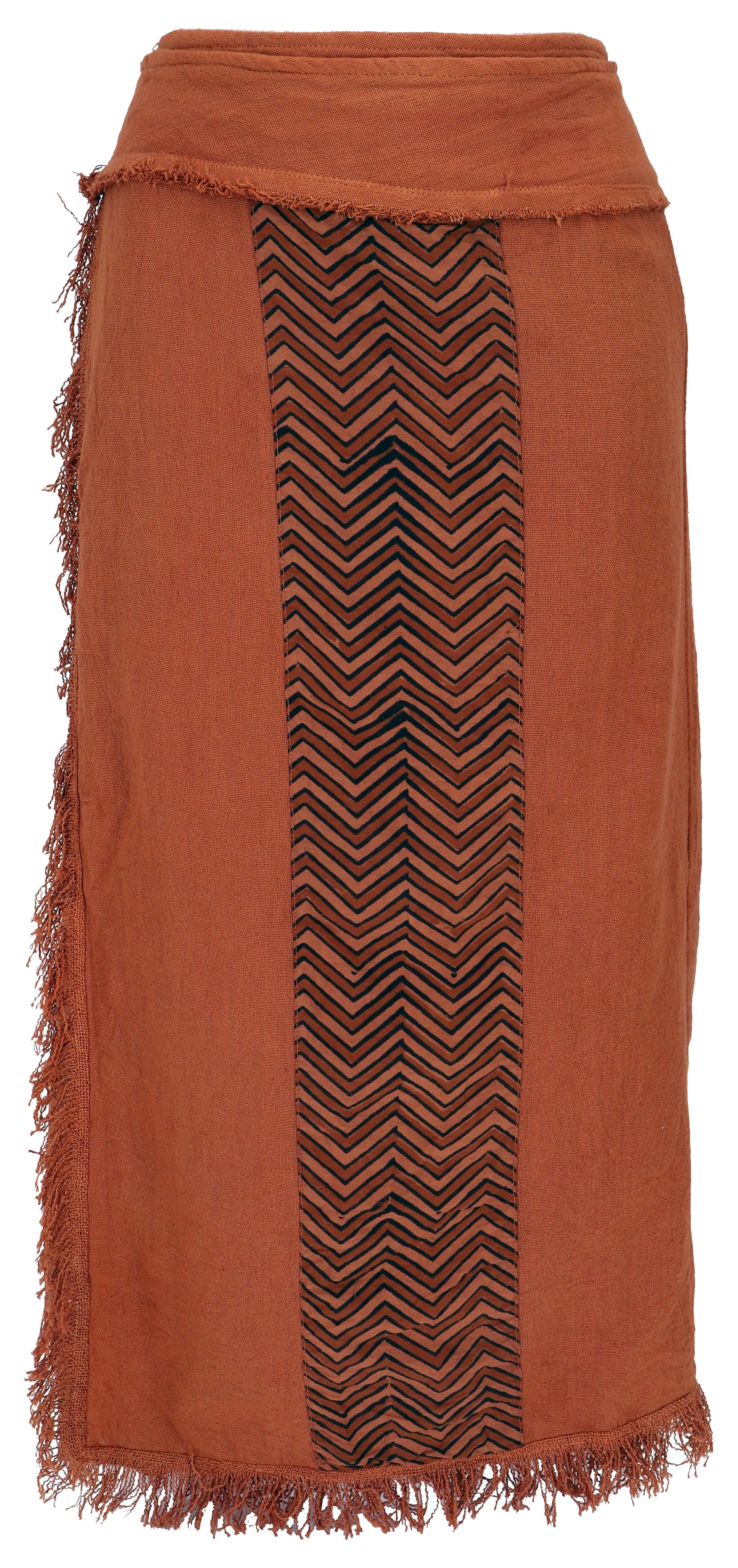 Guru-Shop Minirock Boho Wickelrock mit Tribaldruck günstig online kaufen