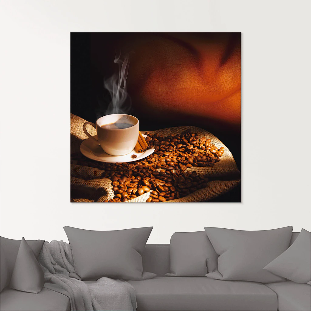 Artland Glasbild "Dampfende Tasse Kaffee", Getränke, (1 St.), in verschiede günstig online kaufen
