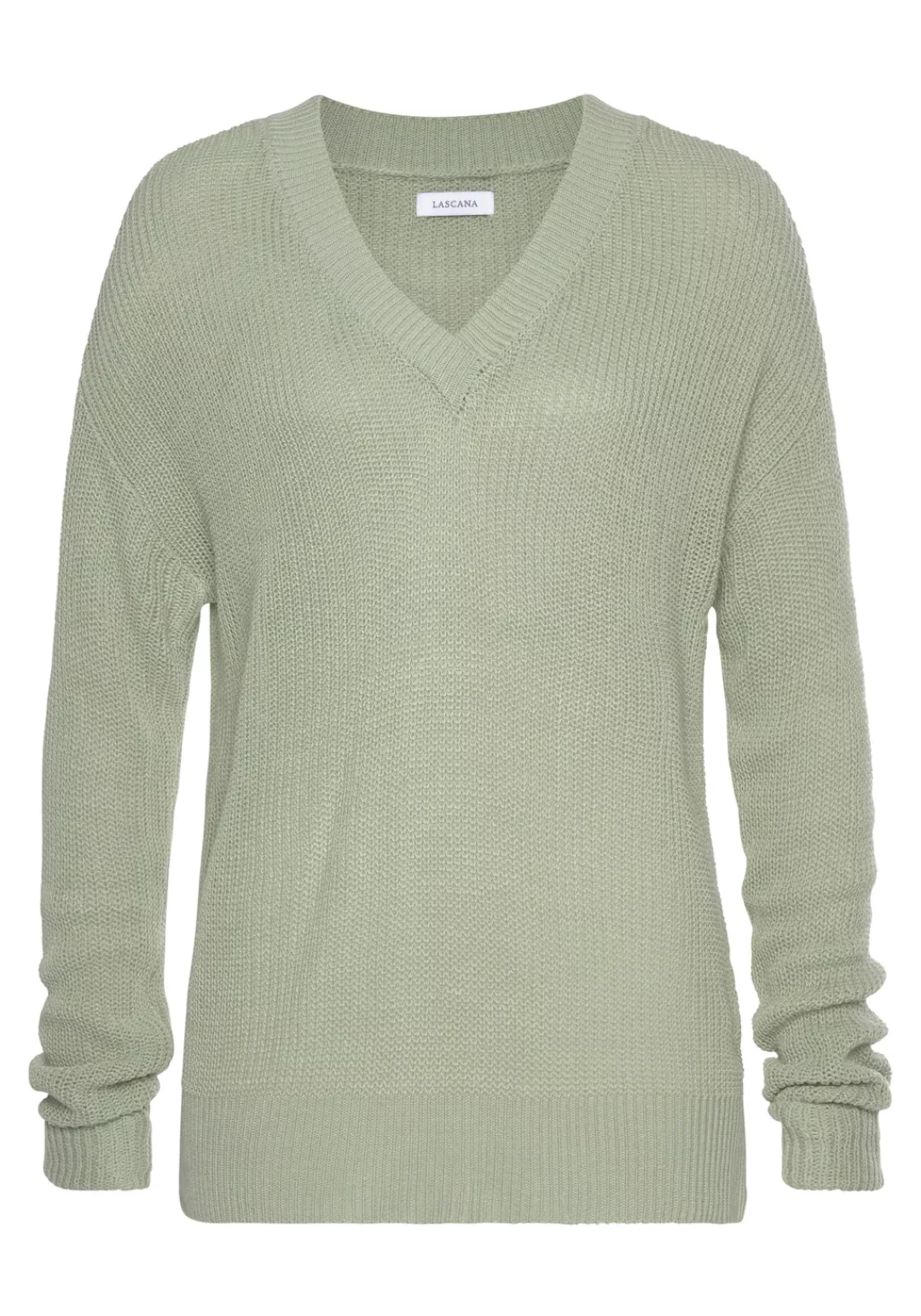LASCANA V-Ausschnitt-Pullover aus weichem Strick, bequemer Damenpullover günstig online kaufen