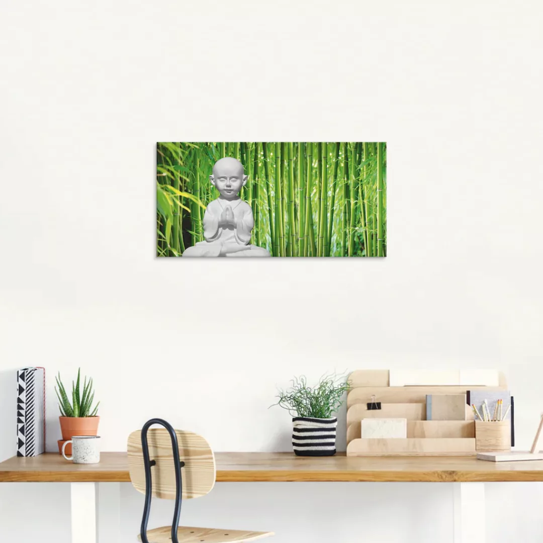 Artland Glasbild "Buddha mit Bambus", Religion, (1 St.) günstig online kaufen