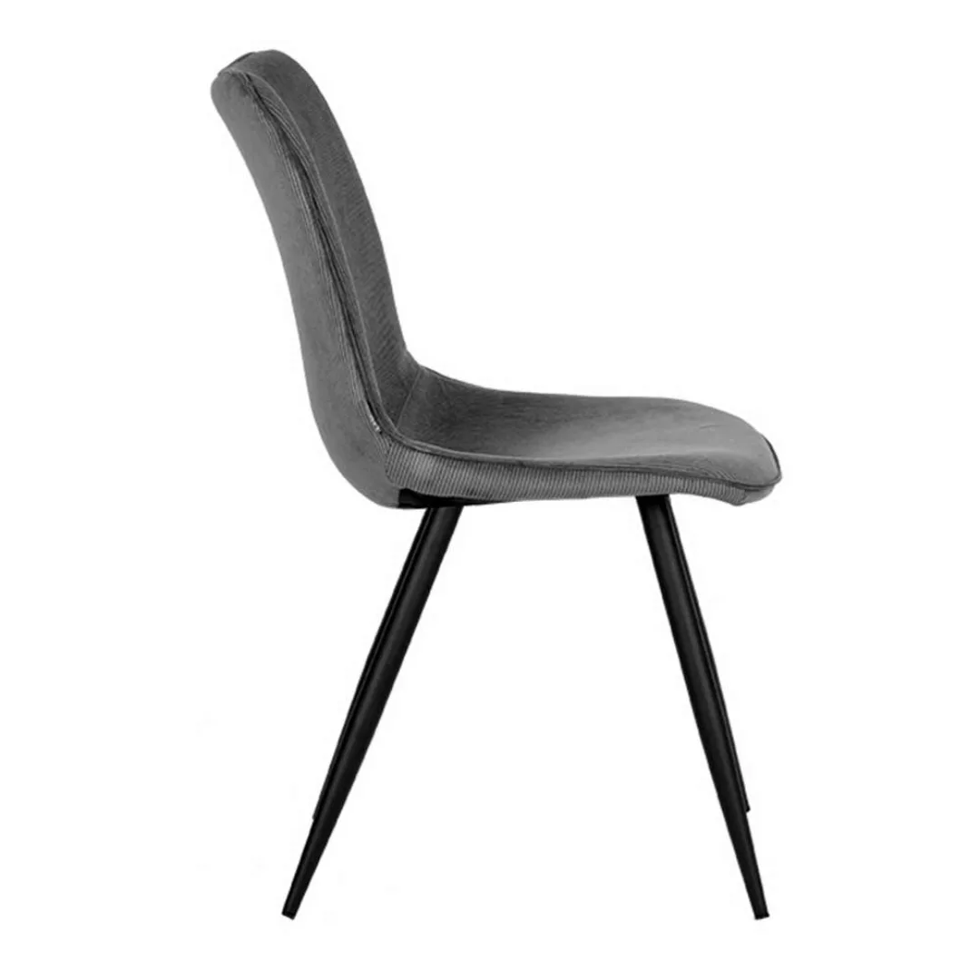 Cord Stuhl in Dunkelgrau 50 cm Sitzhöhe (2er Set) günstig online kaufen