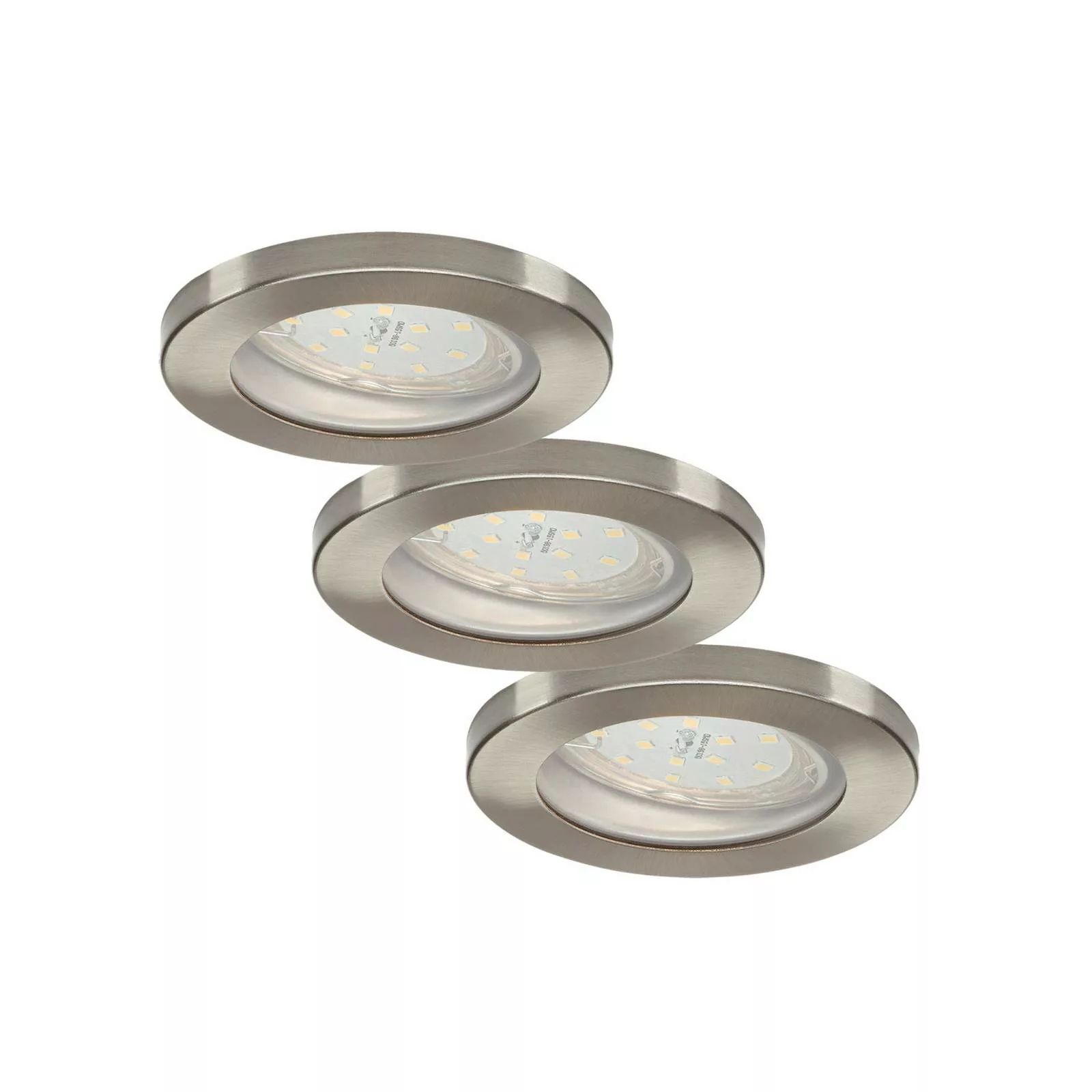 ELC Delfan LED-Bad-Einbaulampen, 3 Stück, silber günstig online kaufen