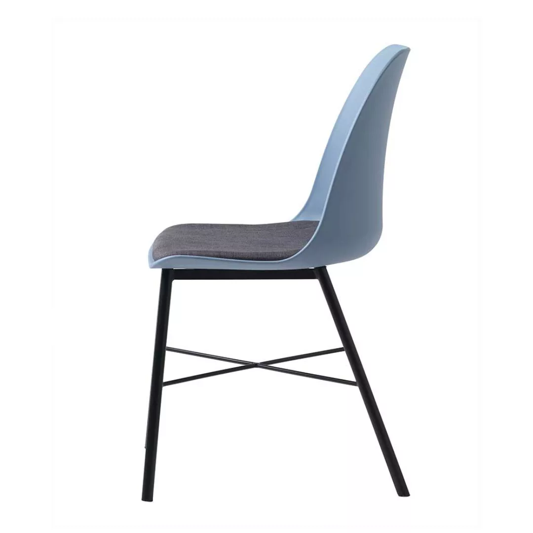 Stühle in Blaugrau und Schwarz Kunststoff (2er Set) günstig online kaufen
