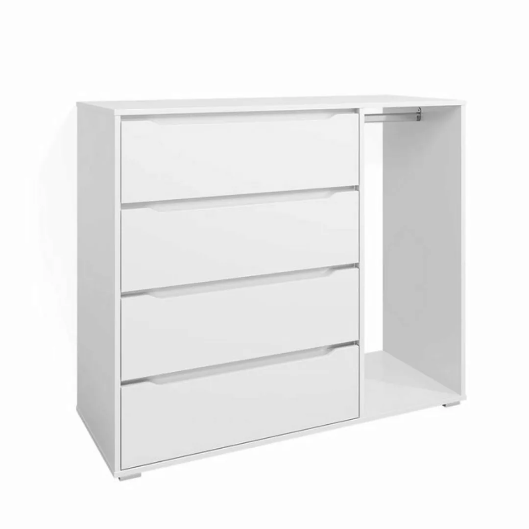 Vicco Kleiderschrank Ruben, Weiß, 120 x 101.9 cm mit 4 Schubladen günstig online kaufen