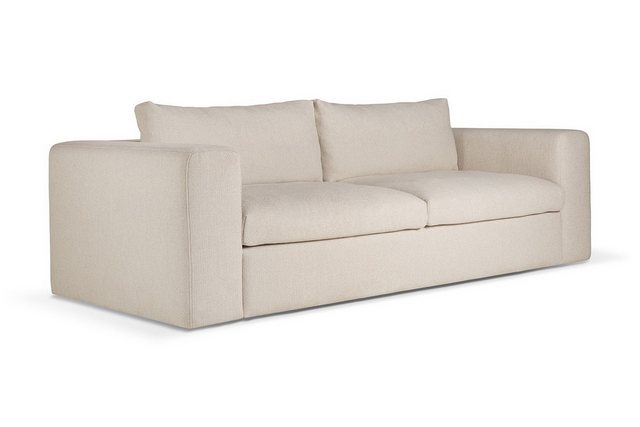 daslagerhaus living Big-Sofa Sofa Mellow 3-Sitzer Stoff natur günstig online kaufen