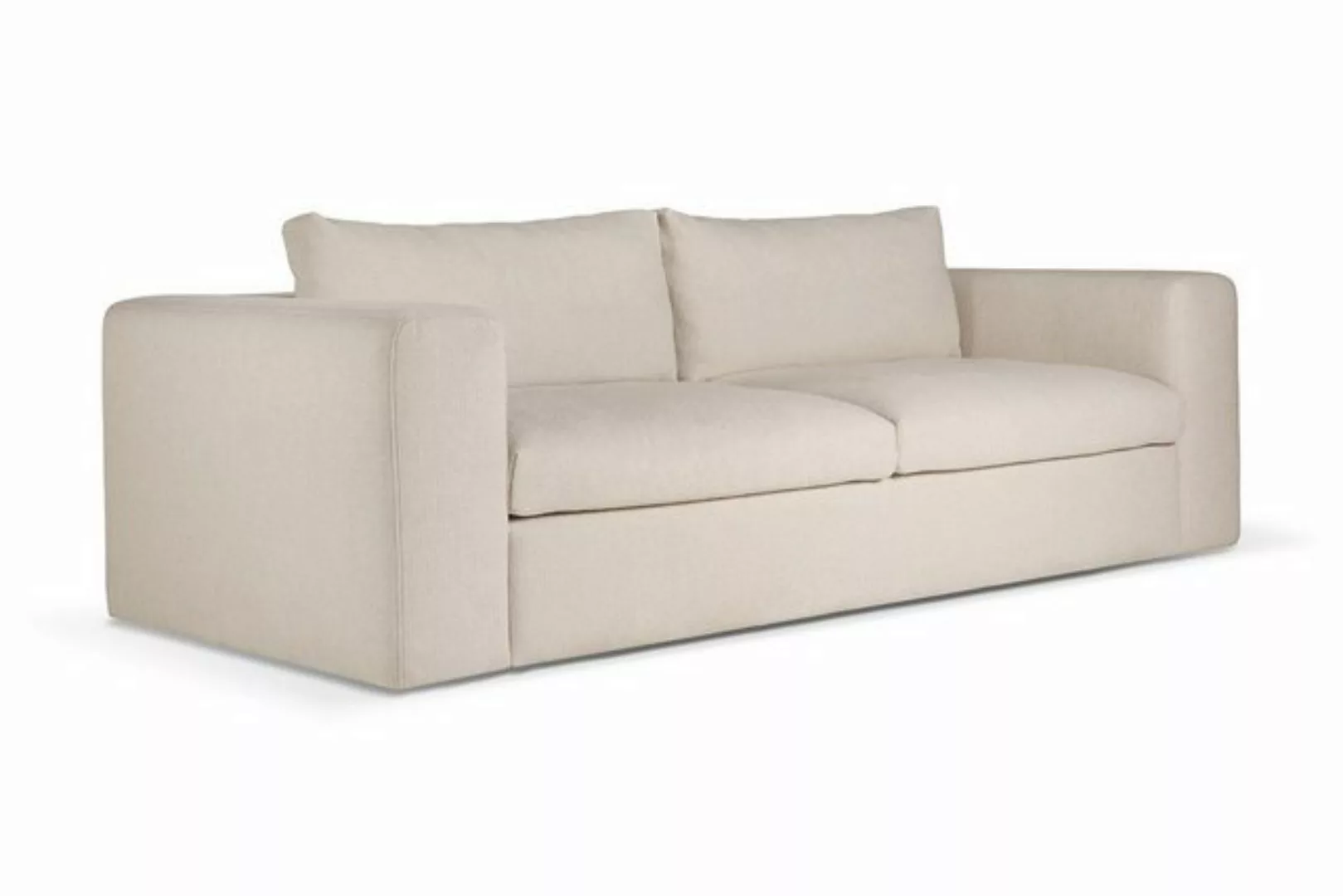 daslagerhaus living Big-Sofa Sofa Mellow 3-Sitzer Stoff natur günstig online kaufen