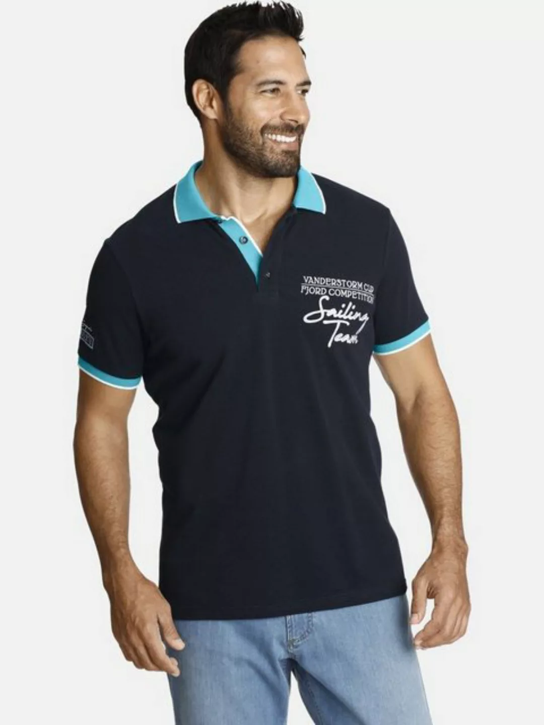 Jan Vanderstorm Poloshirt IWAR mit abgestimmten Kontrasten günstig online kaufen