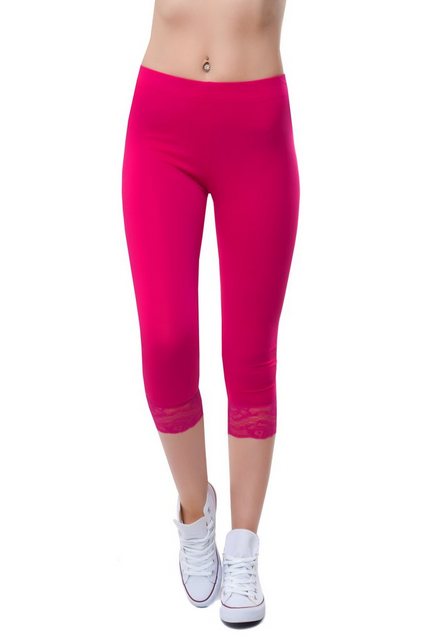 Bongual Caprileggings Leggins kurz mit Spitze günstig online kaufen