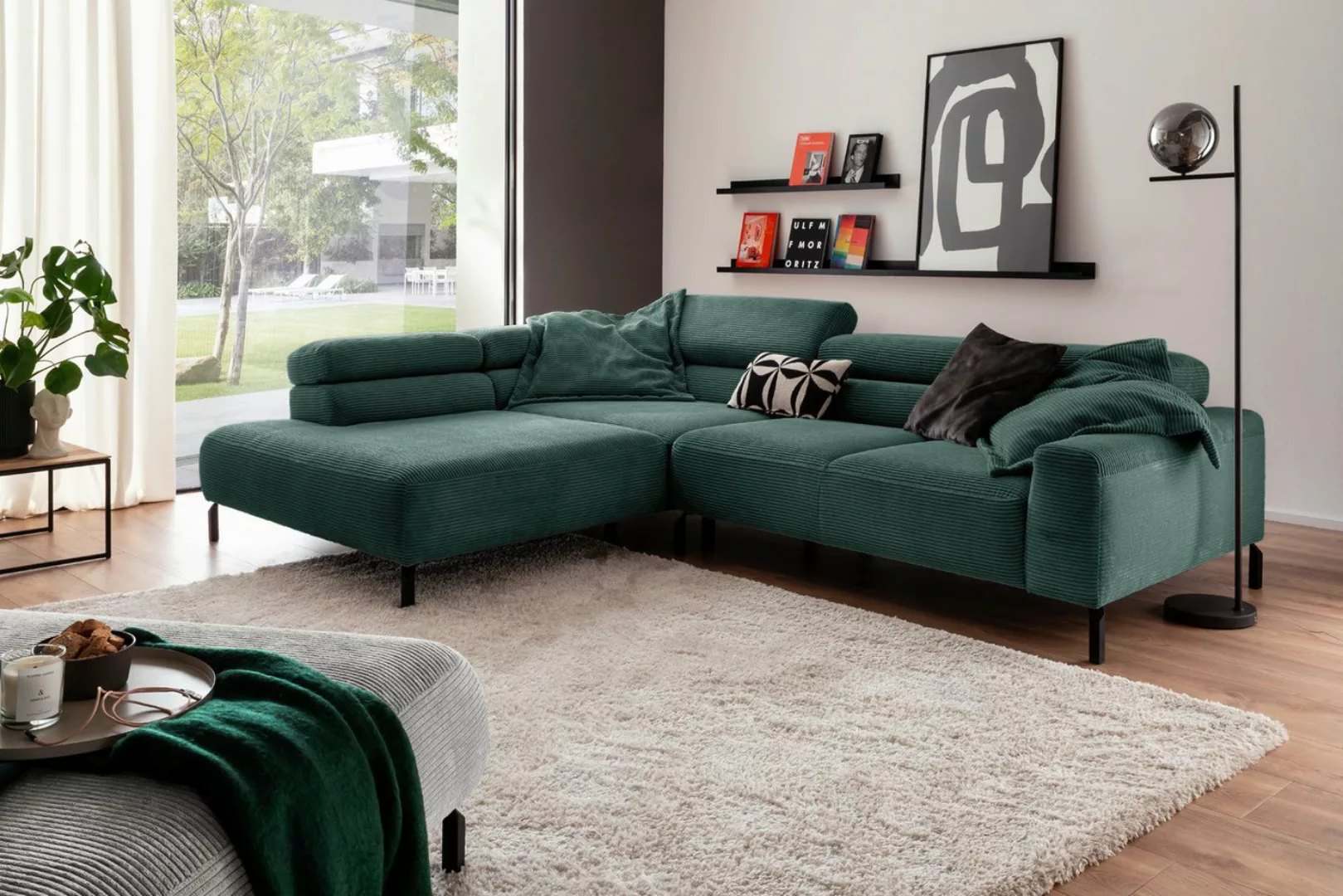 KAWOLA Ecksofa DELIA, Sofa Cord, mit od. ohne Sitzvorzug, versch. Farben günstig online kaufen